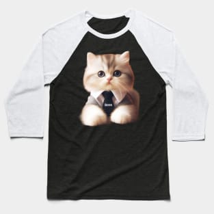 Adorable Feline Supervisor Baseball T-Shirt